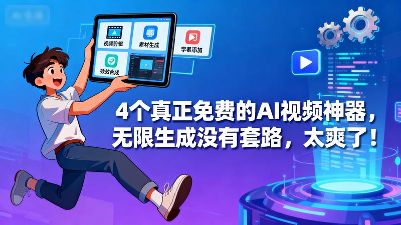 4个真正免费的AI视频神器，无限生成没有套路，太爽了！