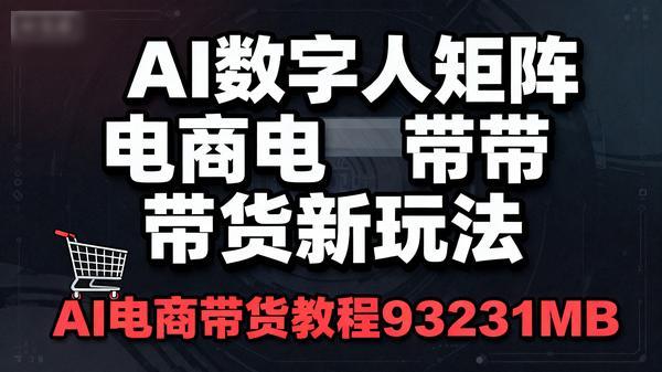 AI数字人矩阵电商带货新玩法AI电商带货教程93231MB