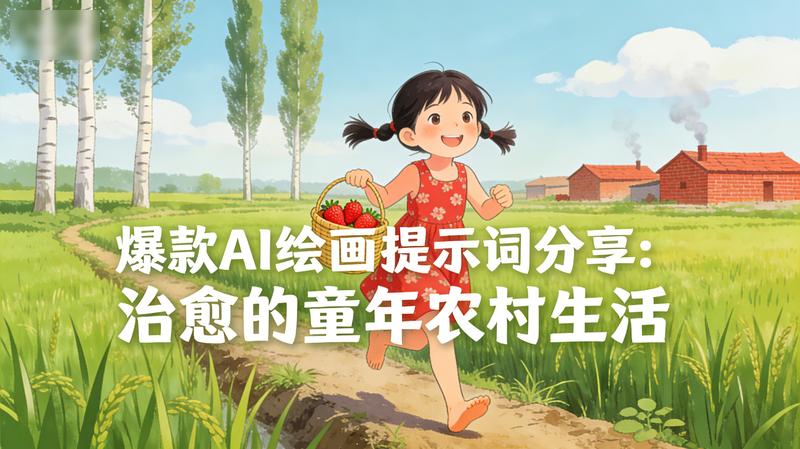 爆款AI绘画提示词分享：治愈的童年农村生活
