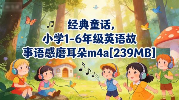 经典童话，小学1~6年级英语故事语感磨耳朵m4a[239MB]