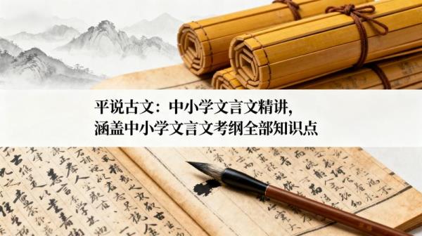 平说古文：中小学文言文精讲，涵盖中小学文言文考纲全部知识点