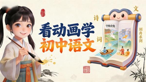 看动画学初中语文