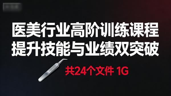 医美行业高阶训练课程提升技能与业绩双突破共24个文件1G