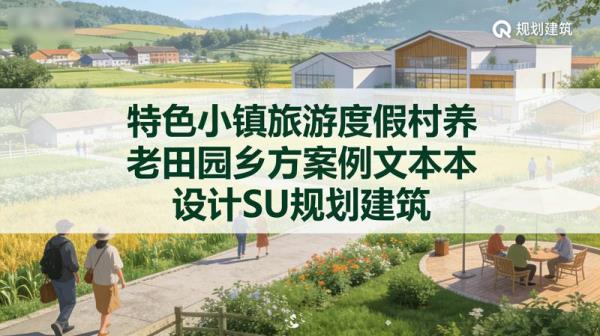 特色小镇旅游度假村养老田园乡方案例文本设计SU规划建筑...