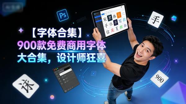 【字体合集】900款免费商用字体大合集，设计师狂喜