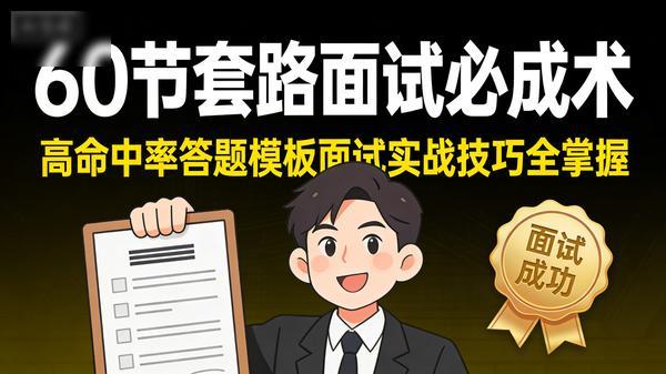60节套路面试必成术高命中率答题模板面试实战技巧全掌握共41个文件22G