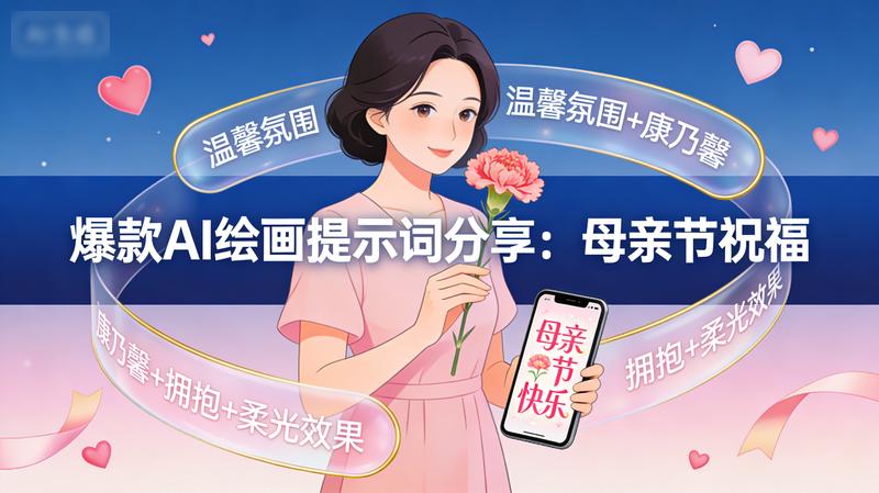 爆款AI绘画提示词分享：母亲节祝福