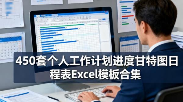450套个人工作计划进度甘特图日程表Excel模板合集