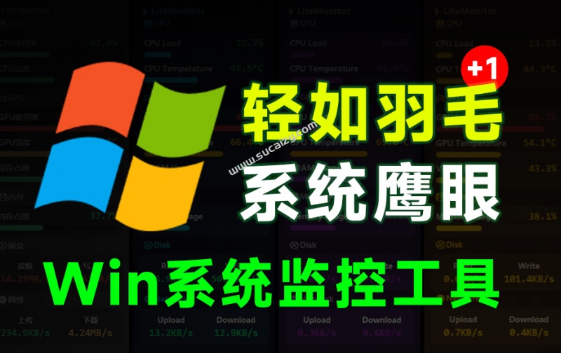Github开源桌面硬件监控神器，体积仅1.8MB，界面美观，实时监测CPU、GPU、内存等系统性能 LiteMonitor