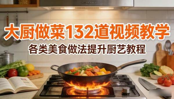 大厨做菜132道视频教学 各类美食做法提升厨艺教程