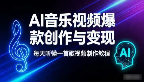 AI制作每天听懂一首歌视频 音乐赛道爆款创作与变现教程