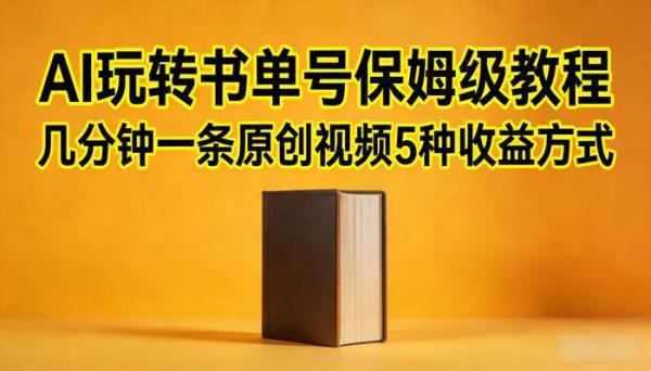 AI玩转书单号保姆级教程 几分钟一条原创视频5种收益方式