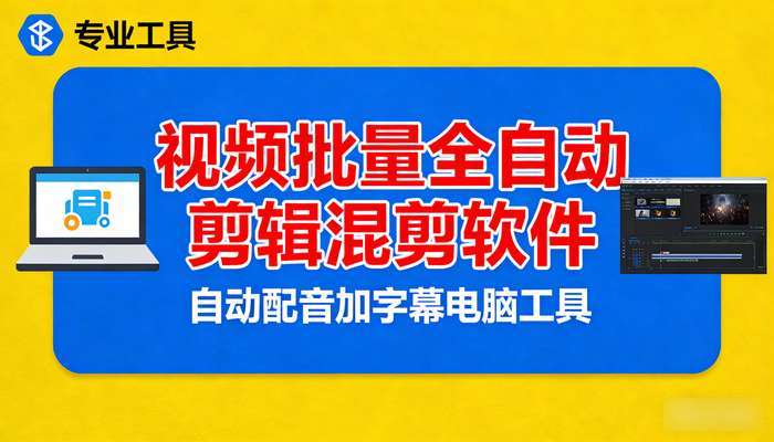 视频批量全自动剪辑混剪软件 自动配音加字幕电脑工具