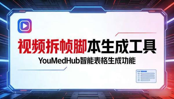 YouMedHub视频自动拆帧工具 生成脚本表格