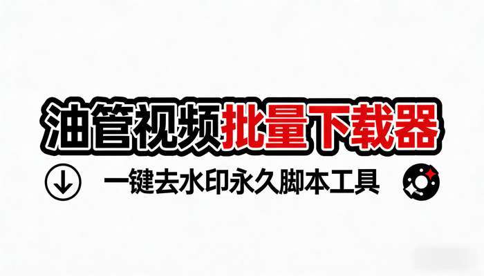 油管视频批量下载器 一键去水印永久脚本工具