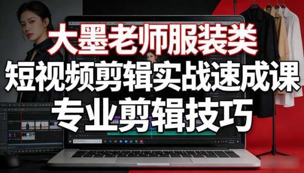 大墨老师服装类短视频剪辑实战速成课 专业剪辑技巧