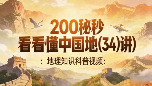 200 秒看懂中国地理（34 讲）：地理知识科普视频