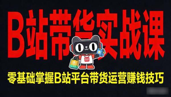 B站带货实战课 零基础掌握B站平台带货运营赚钱技巧