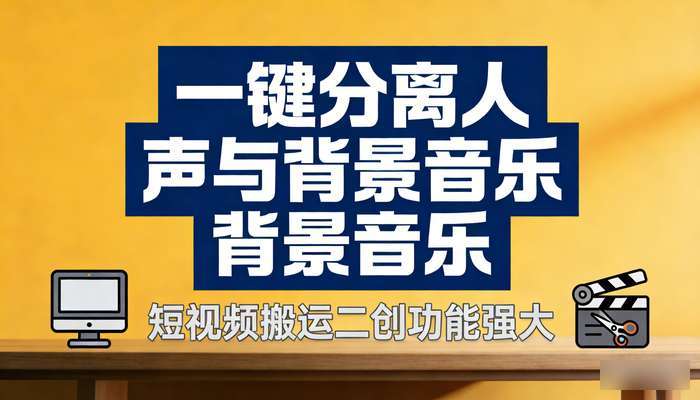 一键分离人声和背景音乐 短视频搬运二创功能强大电脑软件