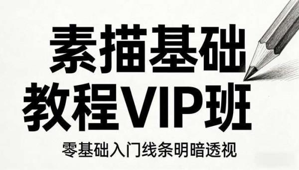 素描基础教程VIP班 零基础入门线条明暗透视
