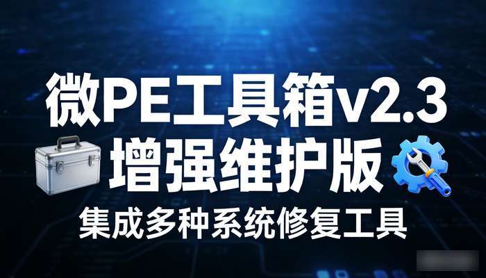 微PE工具箱v2.3增强维护版，集成多种系统修复工具
