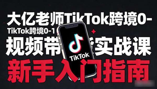 大亿老师TikTok跨境0-1短视频带货实战课 新手入门指南
