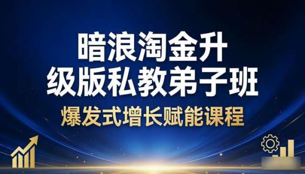 暗浪淘金升级版私教弟子班 爆发式增长赋能课程