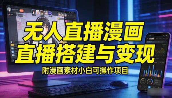 无人直播漫画直播搭建与变现 附漫画素材小白可操作项目
