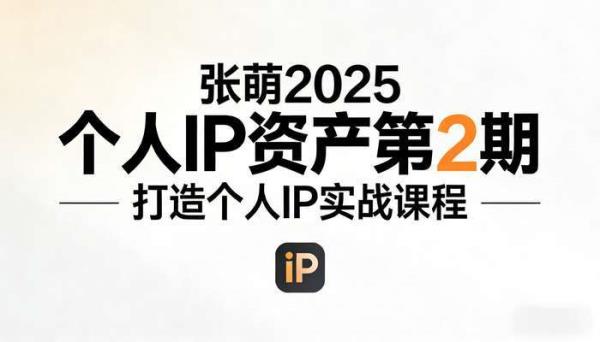 张萌2025年个人IP资产第2期 打造个人IP实战课程