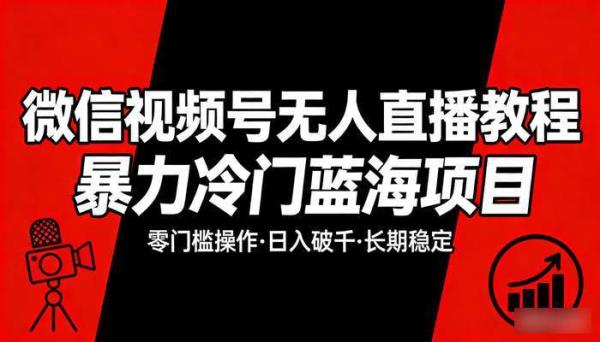 微信视频号无人直播教程 暴力冷门蓝海项目