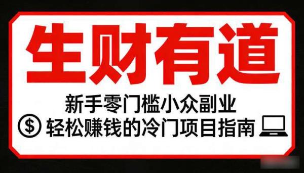 《生财有道》新手零门槛小众副业 轻松赚钱的冷门项目指南