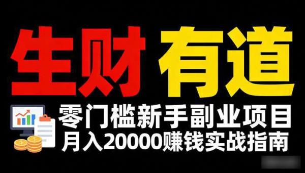 《生财有道》零门槛新手副业项目 月入20000赚钱实战指南