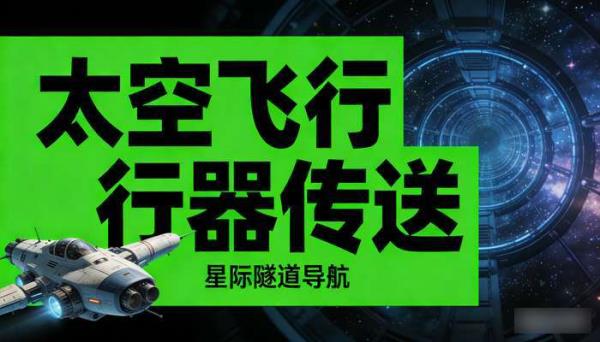 太空飞行器星空隧道传送 抖音自媒体高清无水印绿幕素材