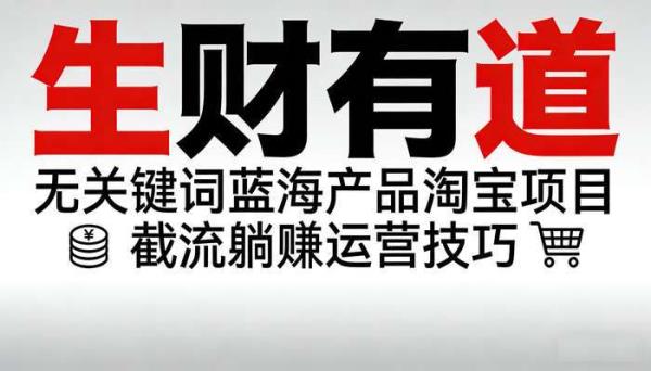 《生财有道》无关键词蓝海产品淘宝项目 截流躺赚运营技巧