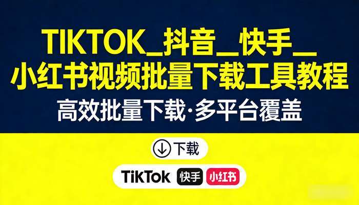 TIKTOK_抖音_快手_小红书视频批量下载工具教程