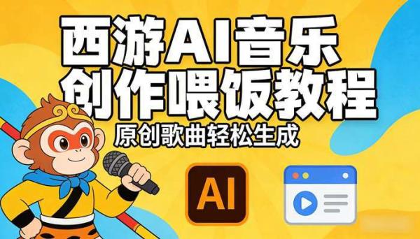 西游人物AI唱歌喂饭教程 原创歌曲创作AI音乐生成简单易学