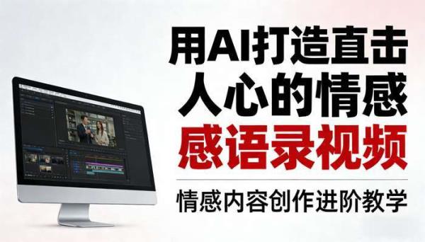 《AI视频制作》情感语录视频制作教学 打动人心内容创作