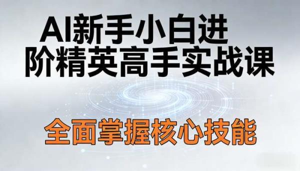 AI新手小白进阶精英高手实战课 全面掌握核心技能