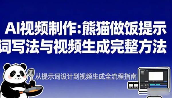 《AI视频制作》熊猫做饭提示词写法与视频生成完整方法