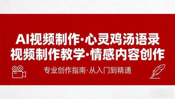 《AI视频制作》心灵鸡汤语录视频制作教学 情感内容创作