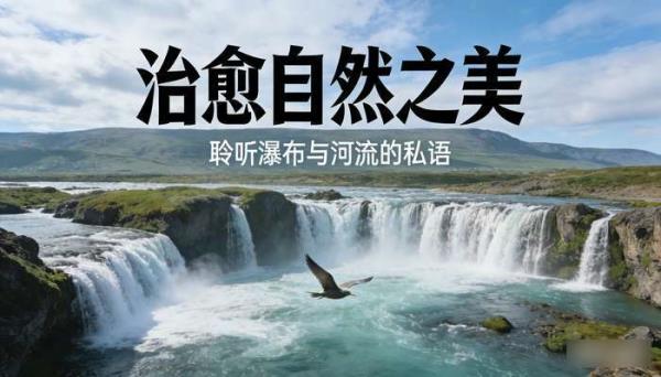 河流瀑布横版自然美景 治愈系抖音短视频剪辑素材