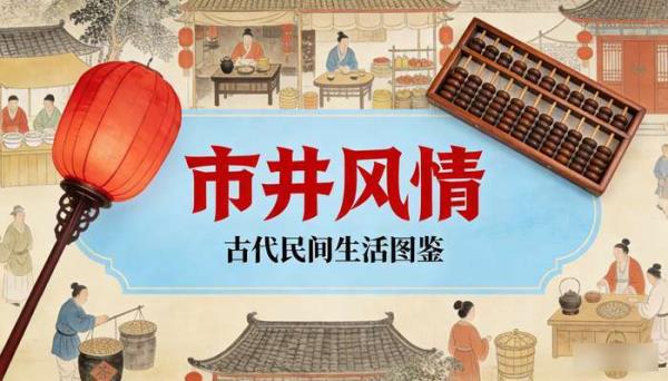 中国古代民间风俗市井生活 绘画插画临摹参考设计图片素材
