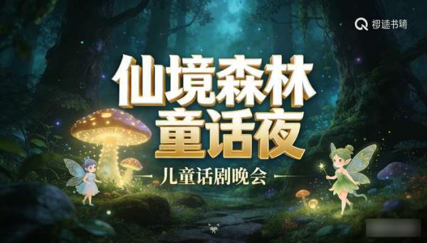 卡通神秘梦幻森林LED背景 儿童话剧晚会仙境舞台视频素材