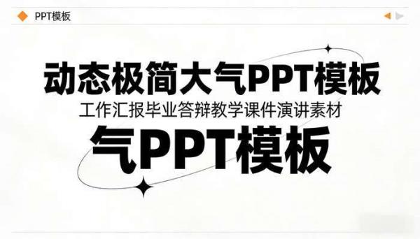 动态极简大气PPT模板 工作汇报毕业答辩教学课件演讲素材