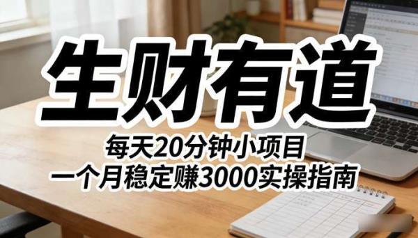 《生财有道》每天20分钟小项目 一个月稳定赚3000实操指南