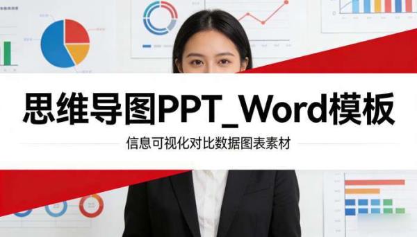 思维导图PPT_Word模板 信息可视化对比数据图表素材