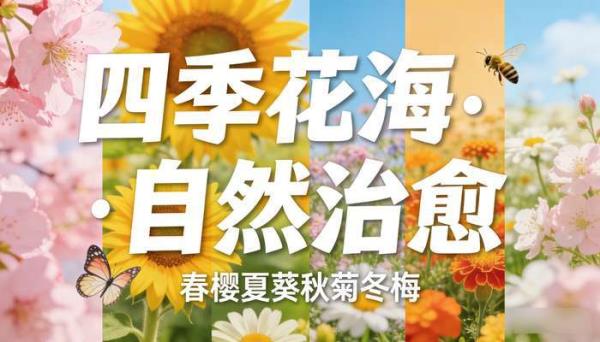 春夏秋冬风景花海 唯美自然治愈系植物花卉短视频素材