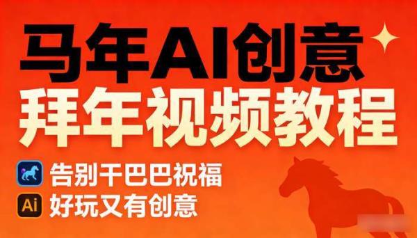 马年AI创意拜年视频教程 告别干巴巴祝福 好玩又有创意