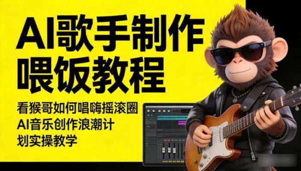 AI歌手制作喂饭教程 看猴哥如何唱嗨摇滚圈 AI音乐创作浪潮计划实操教学