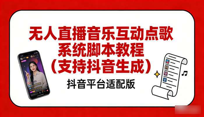 无人直播音乐互动点歌系统脚本教程 支持抖音